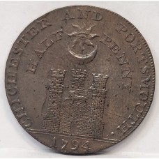 CHICHESTER AND PORTSMOUTH . HALF PENNY TOKEN . ERROR